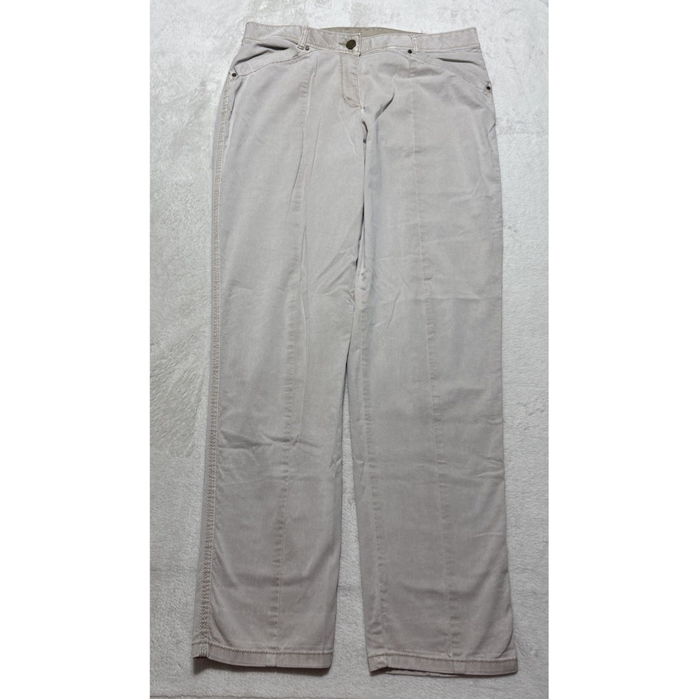 Chicos Pants Womens Size 1 Medium 32x30 Ivory Flat‎ Front Ankle Chino